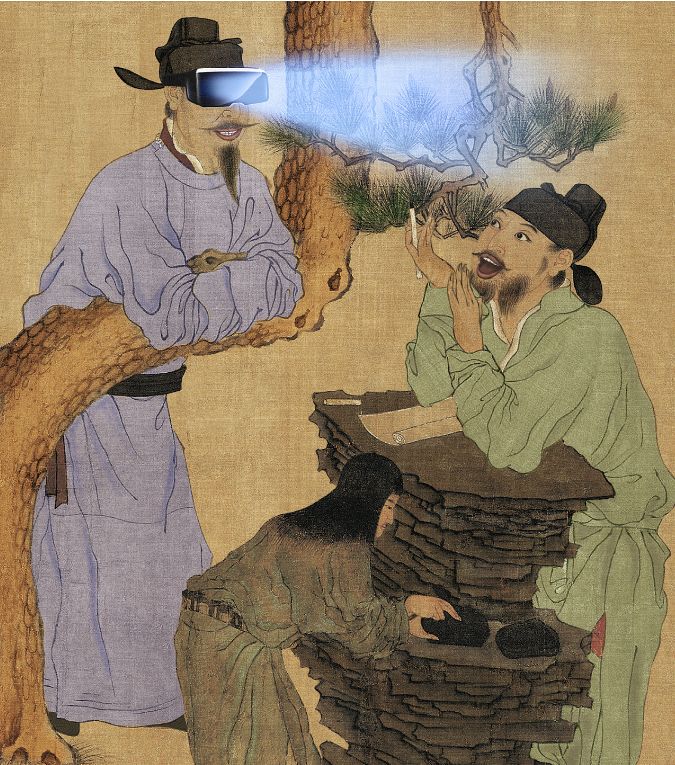 穿越回古代画画图片