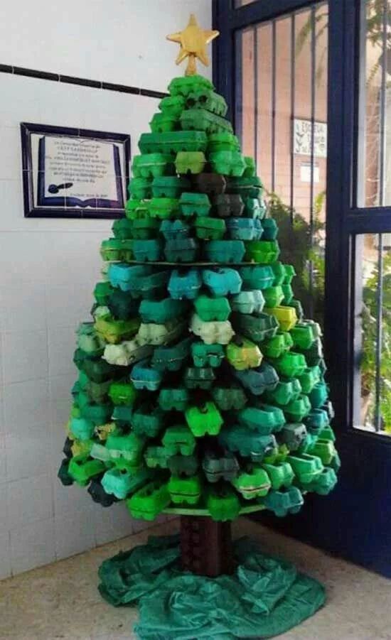 废物利用自制圣诞树图片