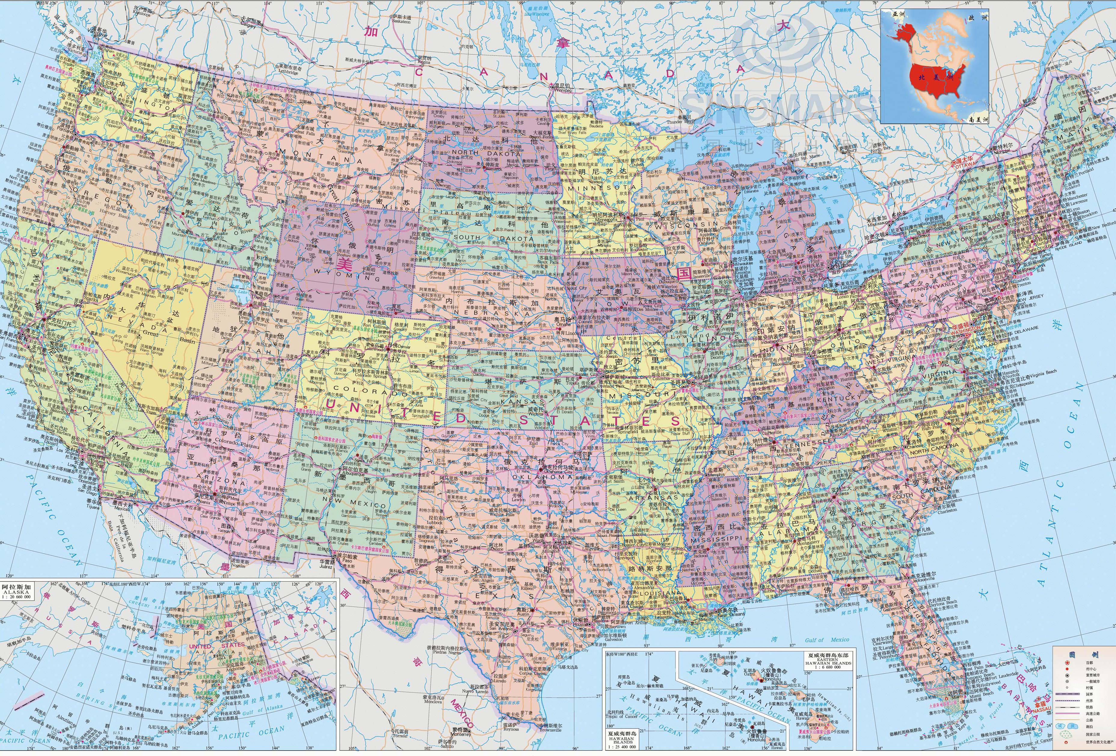 美国俄罗斯的地理位置图片