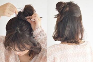 三,短发韩式半丸子头扎发并不仅仅只是长发女生的专利,短发的女生同样