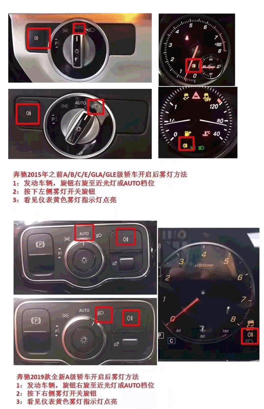 奔驰灯光按钮使用说明图片