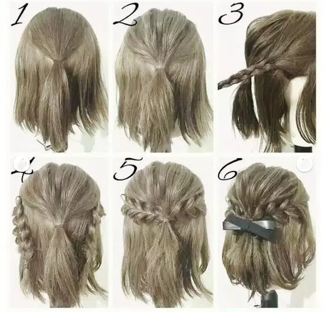 简单的短发扎头发方法图片
