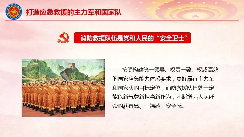 国家综合性消防救援队伍训词对党忠诚纪律严明赴汤蹈火竭诚为民ppt