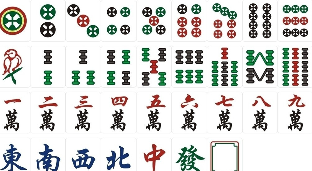 麻将1到9筒牌型图片图片