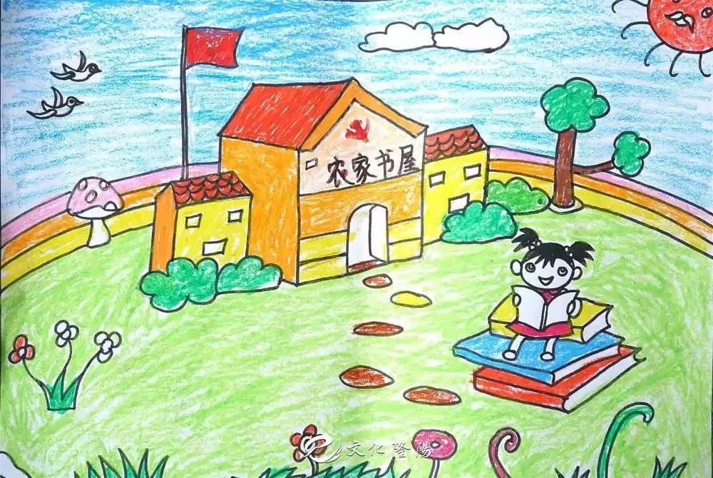 农家小屋绘画图片