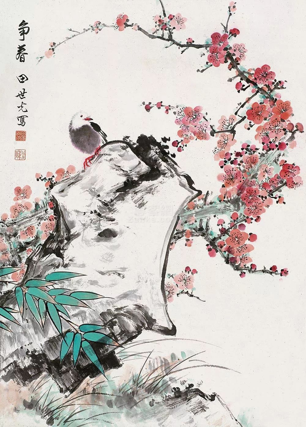 吴镜汀花鸟画图片