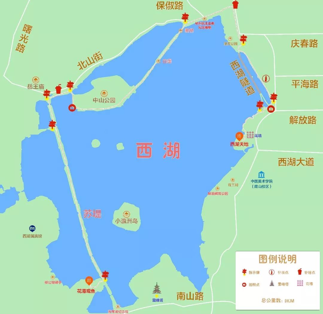 西湖旅游图示意图图片