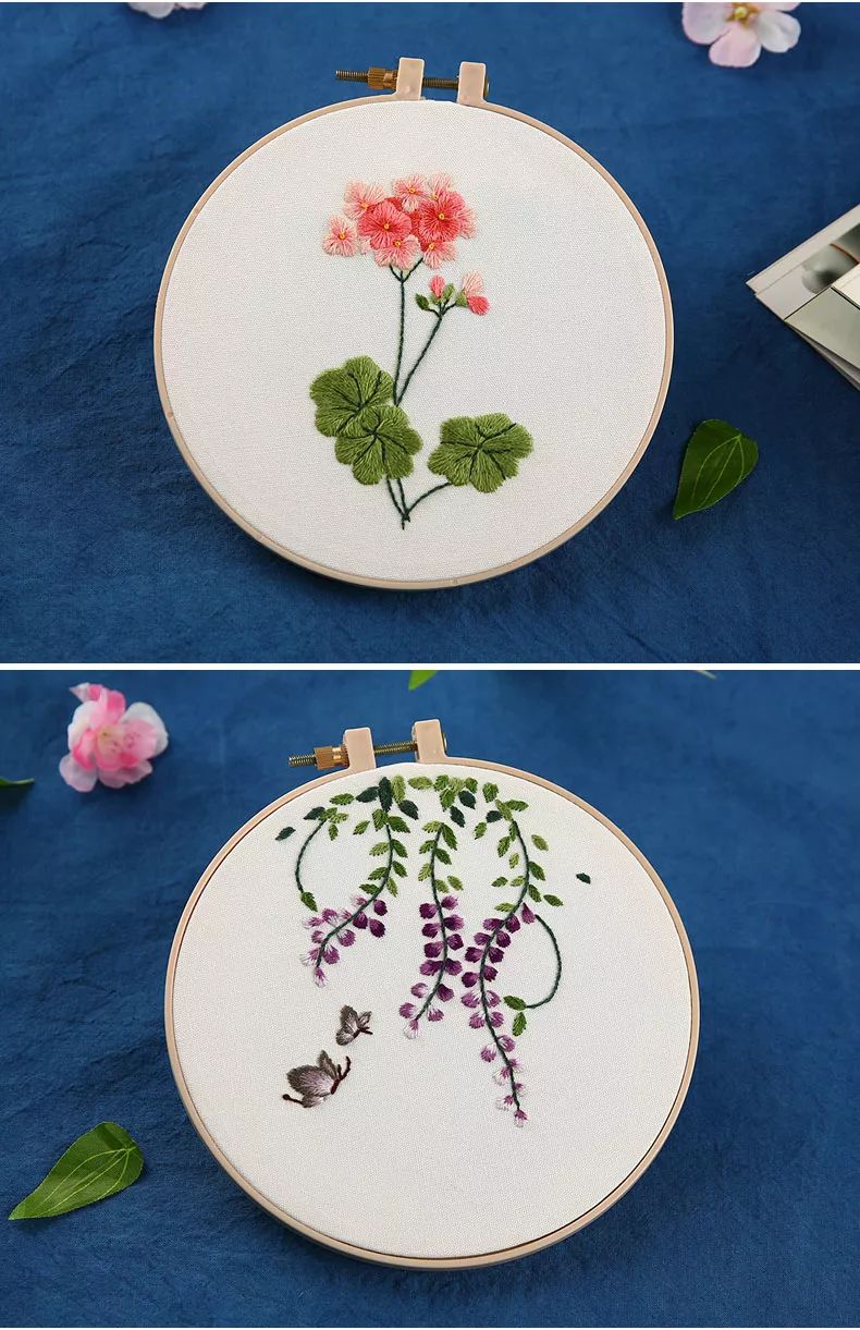 刺繡43款花草動物刺繡附黑白線稿和刺繡針法新手小白收藏