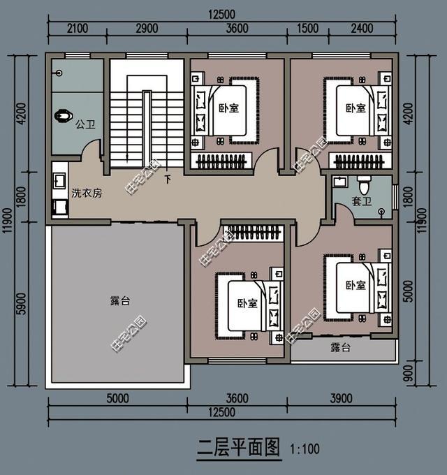 新農村2層獨棟小宅12x12米,戶型簡單造價低,還有大堂屋