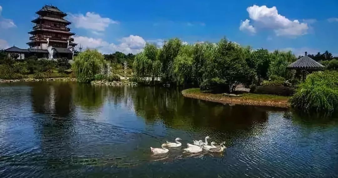 某一天,吃過晚飯後,一家人去玉潭公園散步.