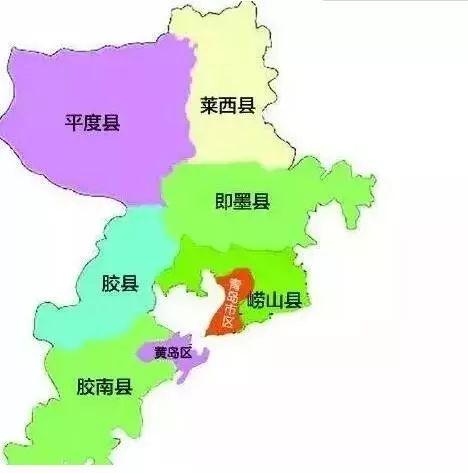 青岛市区分布图图片