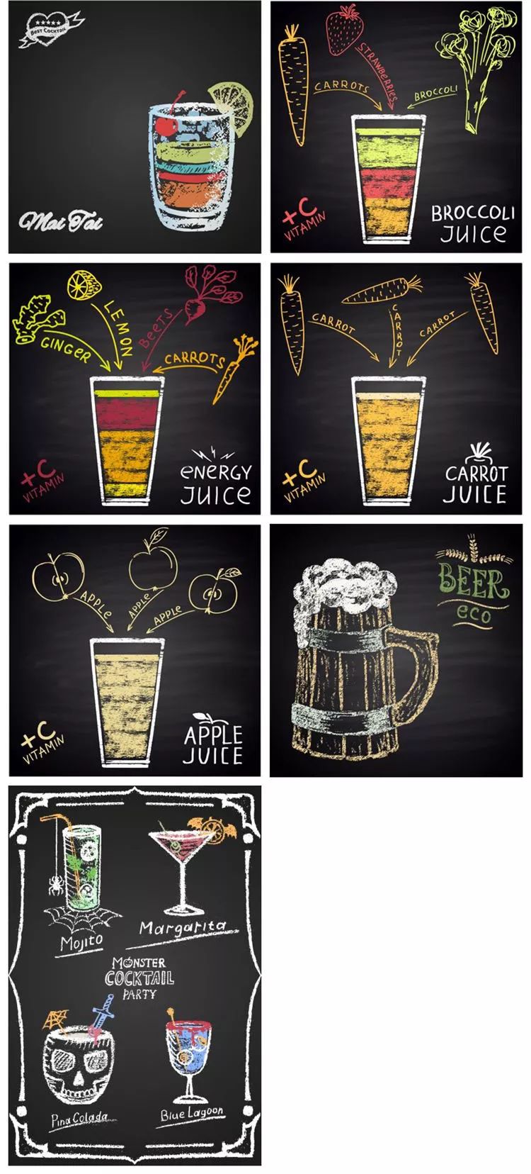 小黑板饮品画手绘图片