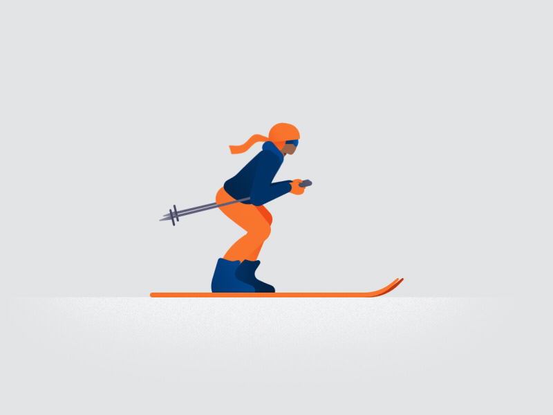 滑雪手绘动态图片