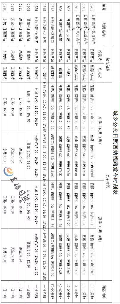 日照城鄉公交老站,新站發車時刻表公佈!