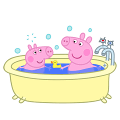 猪洗澡的动画表情包gif图片
