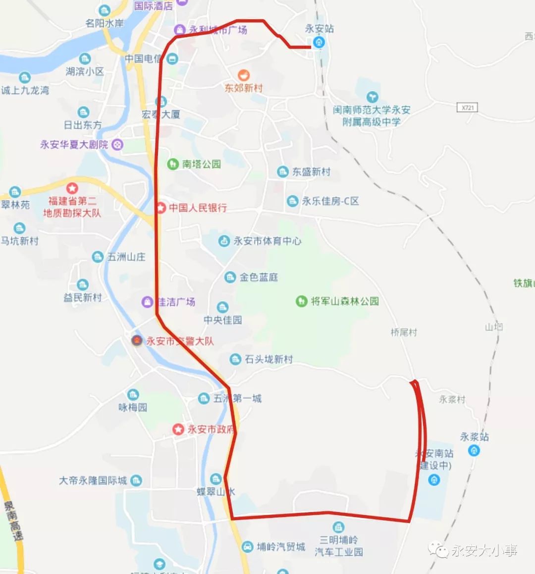 永安26路公交车路线图图片