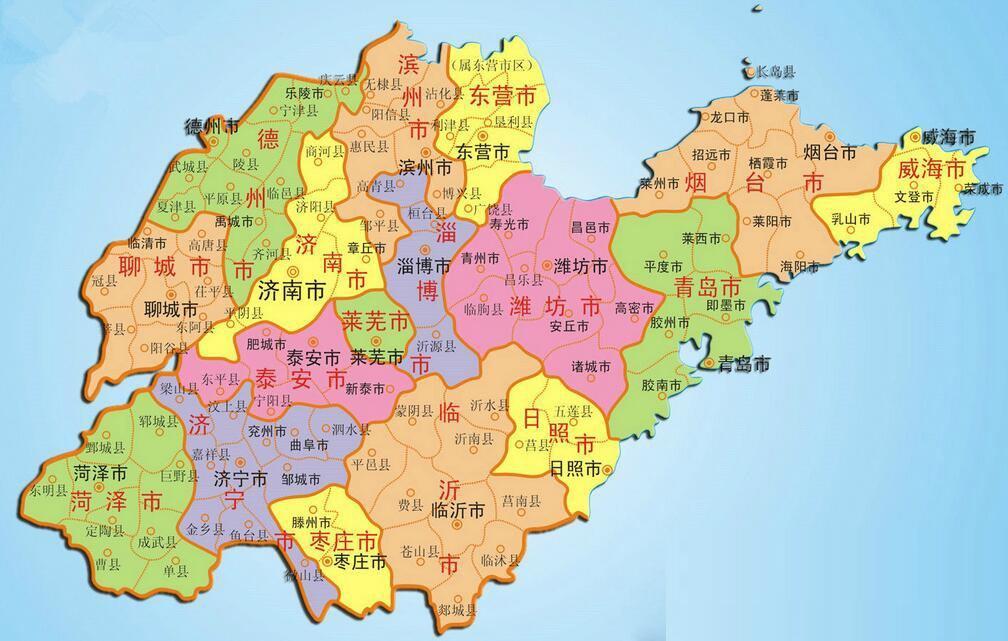 山东行政区划图 县级图片