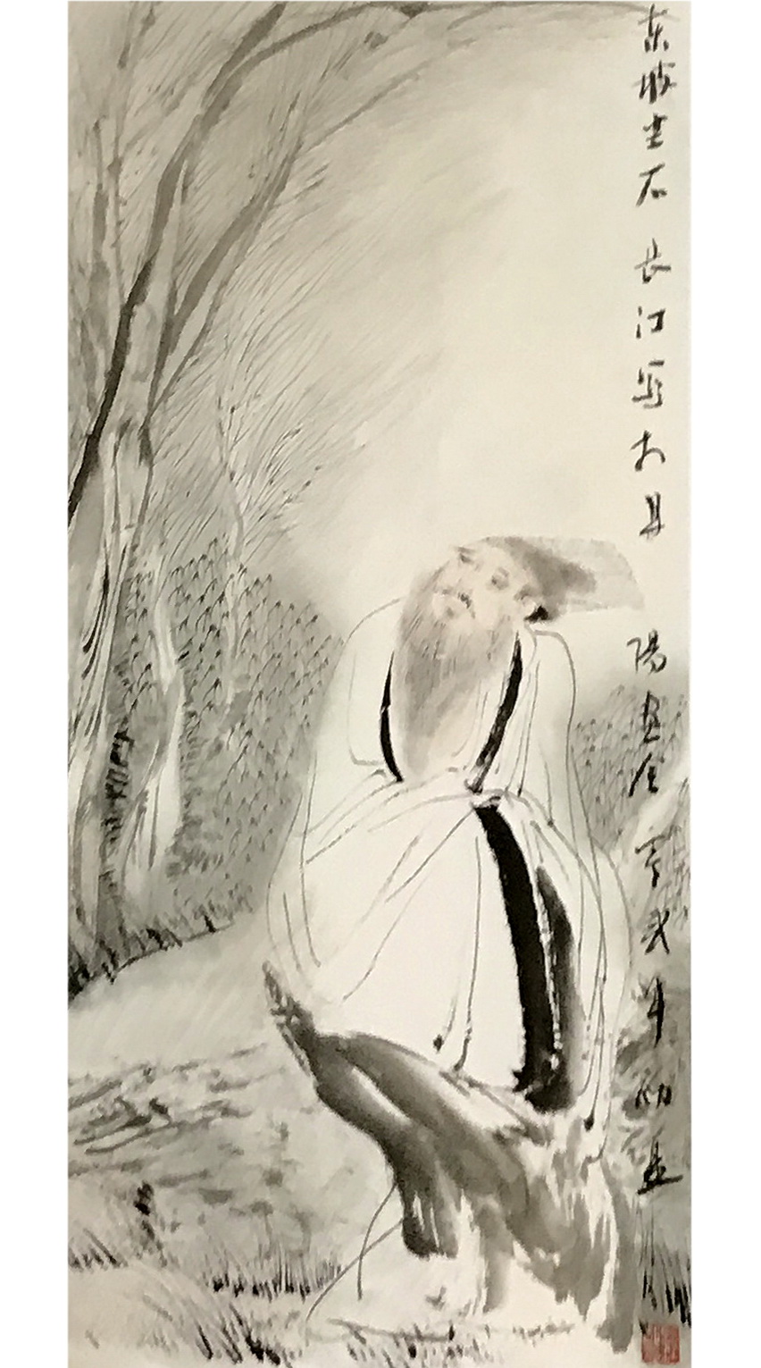 东坡坐石思佳句,高士品茗觅知音——国画人物艺术