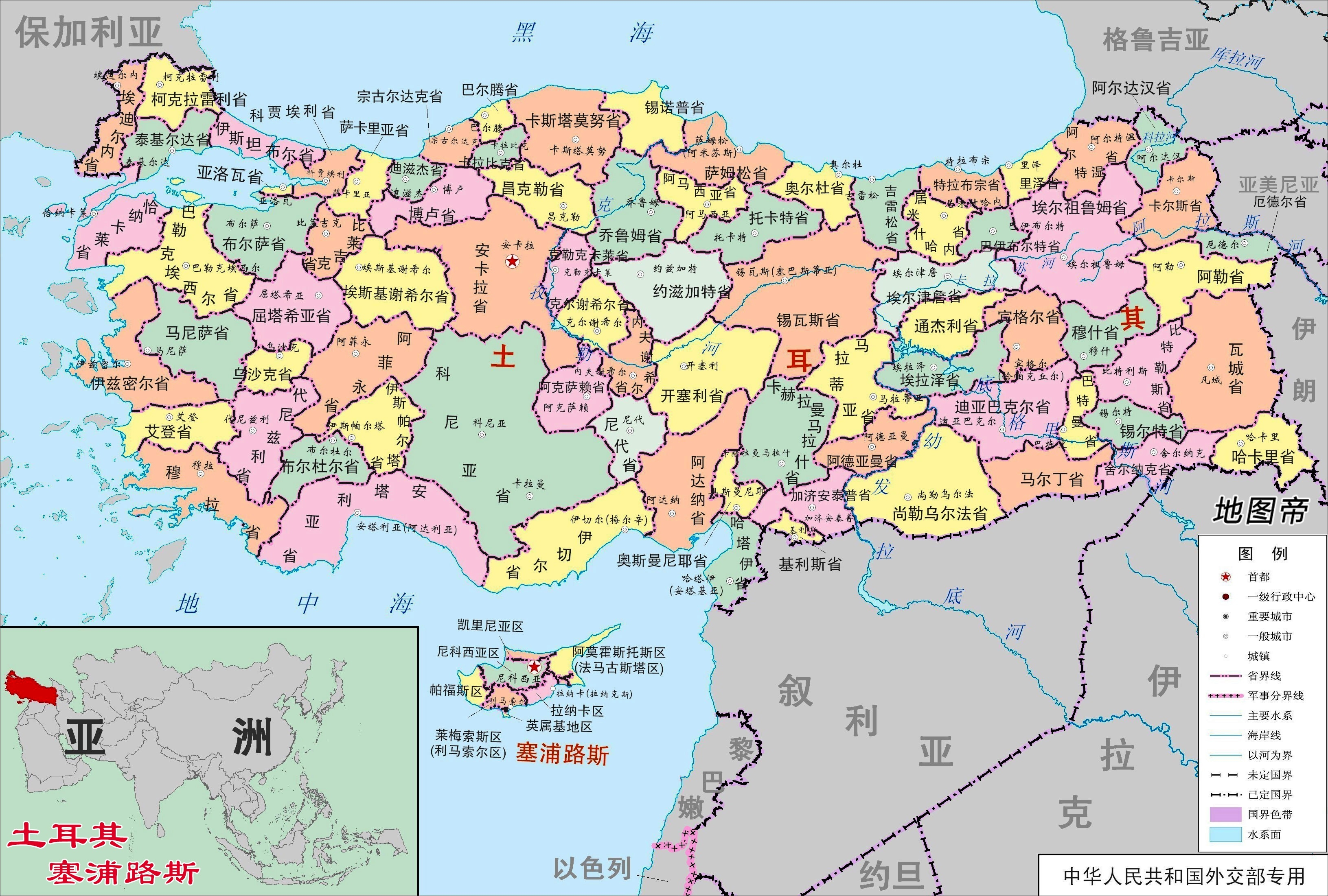 奥斯曼土耳其地图图片