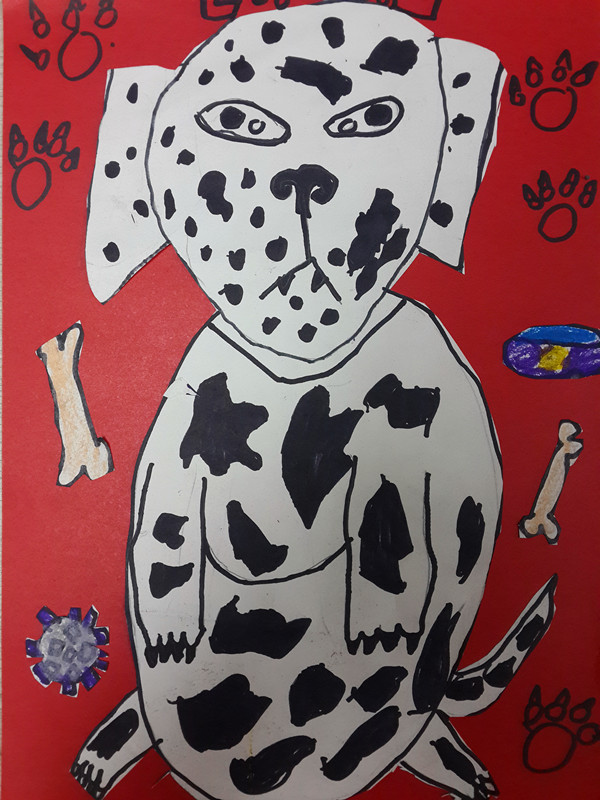少儿创意美术课题斑点狗好可爱的小狗狗