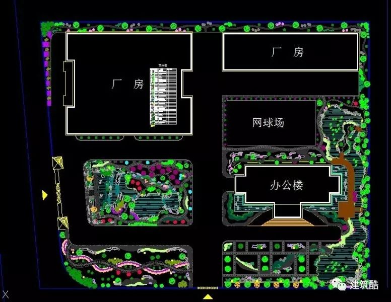 cad工業園景觀規劃cad平面圖圖紙集