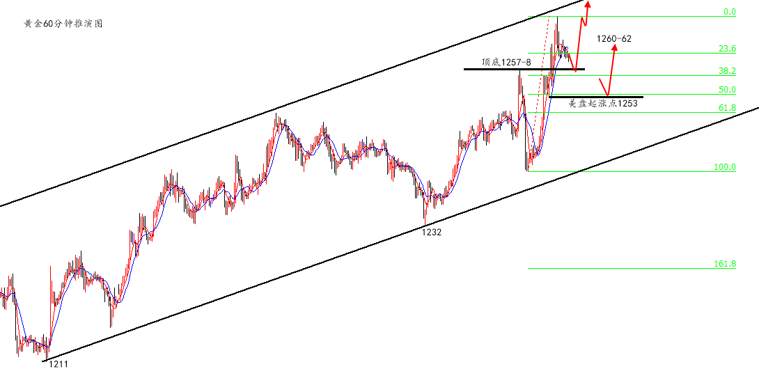陆离解盘：黄金大涨，日内1253上跟随多一次_图1-1