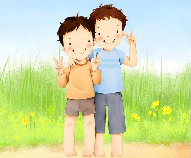 俩男孩家庭卡通头像图片