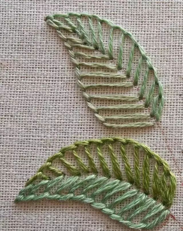 叶子刺绣针法图片