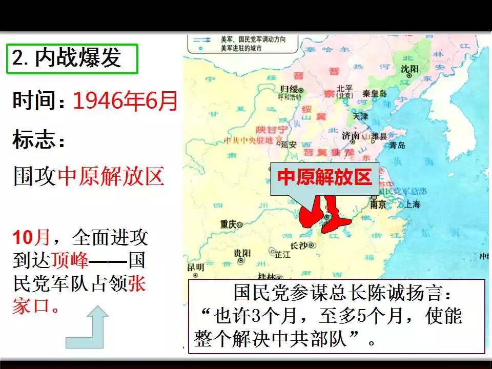 国共内战兵力分布图图片