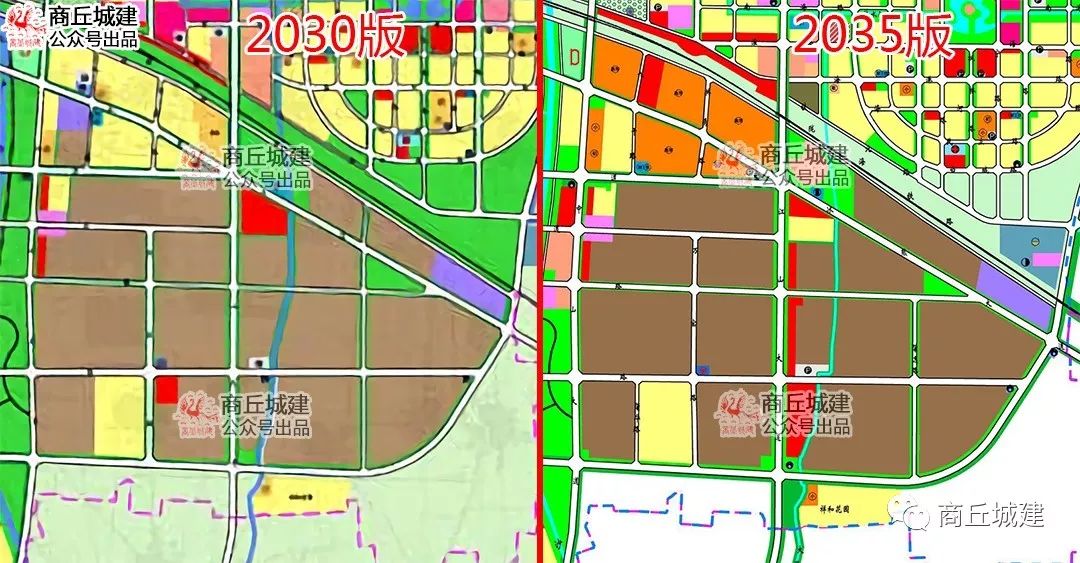 商丘市民权县城乡总体规划2030版与2035版对比