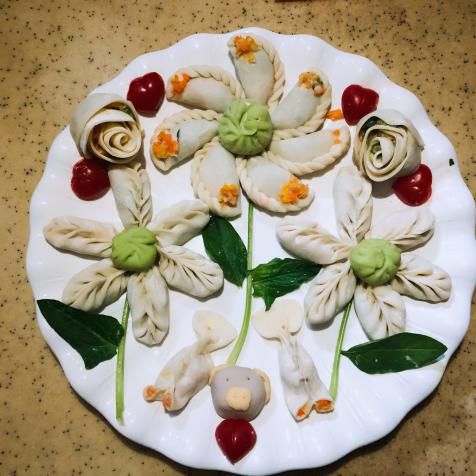 饺子摆盘造型花样图片