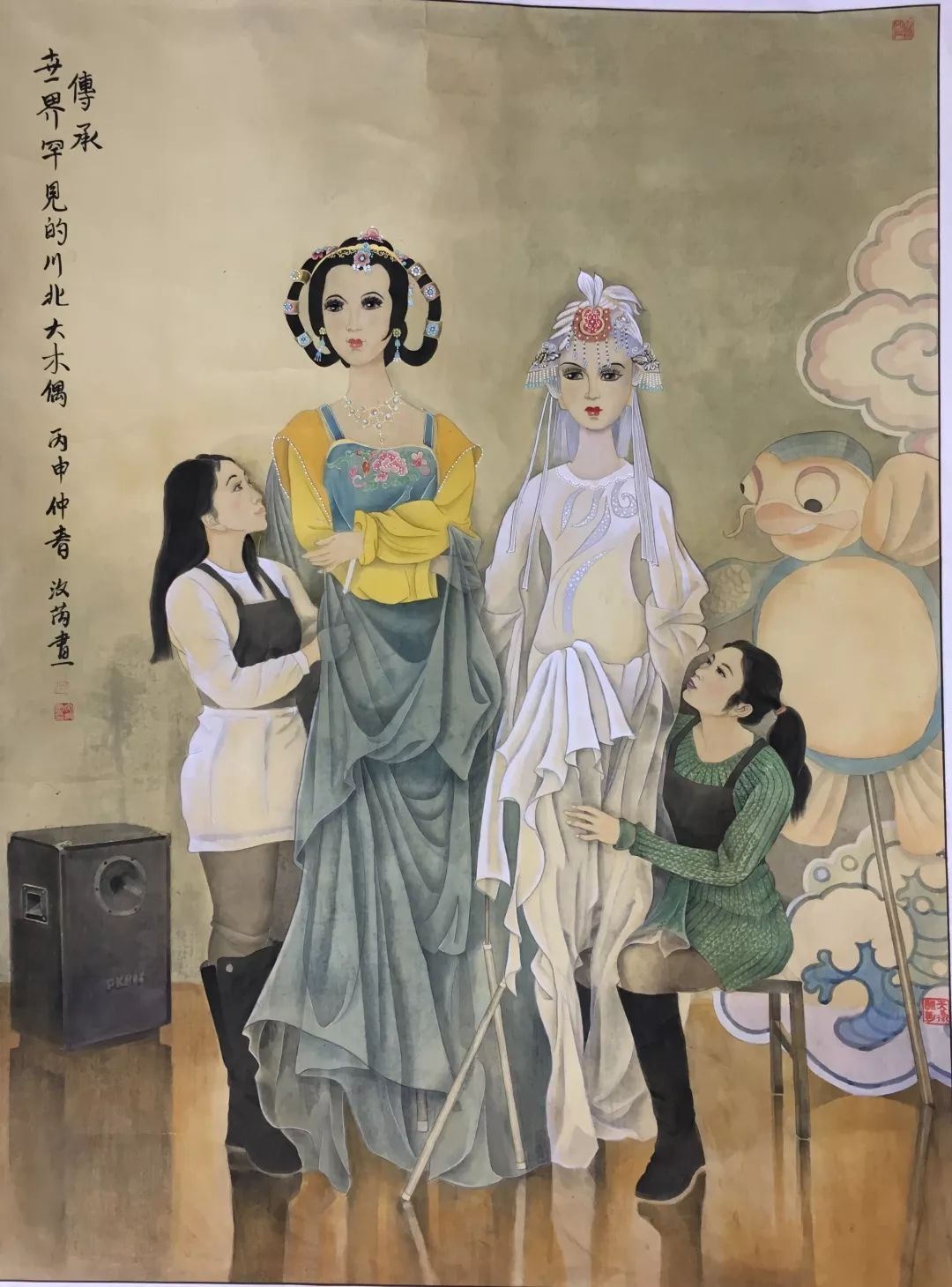 张帆婷张锦丽张重渝赵正义周兴龙桂林画院参展画家作品欣赏疏林幽釉图