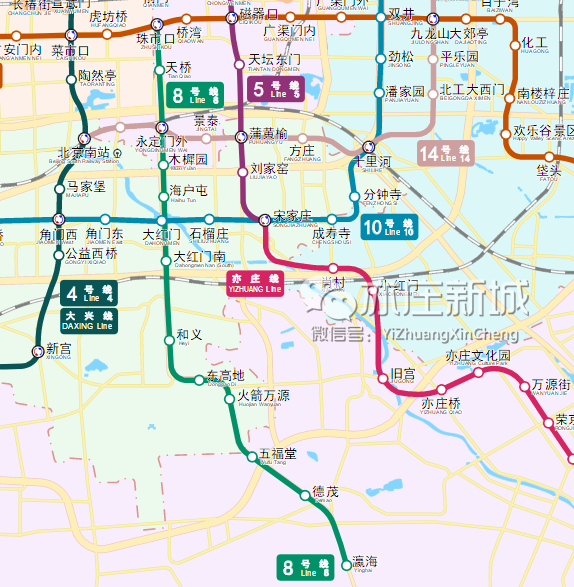 亦庄线地铁线路图图片