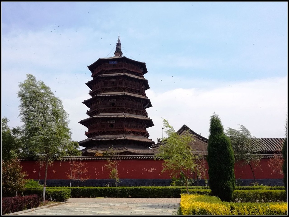 行走山西一才谒净土寺又观释迦塔辽宋千年史应县一日游之应县塔4