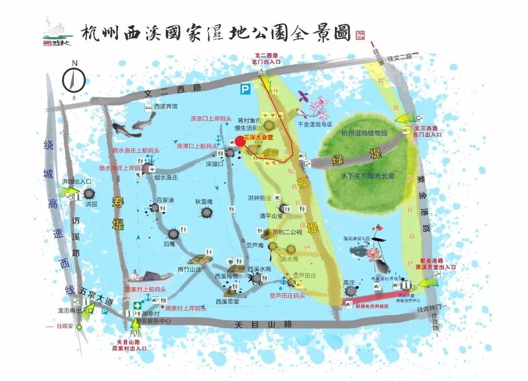 西溪国家湿地公园地图图片