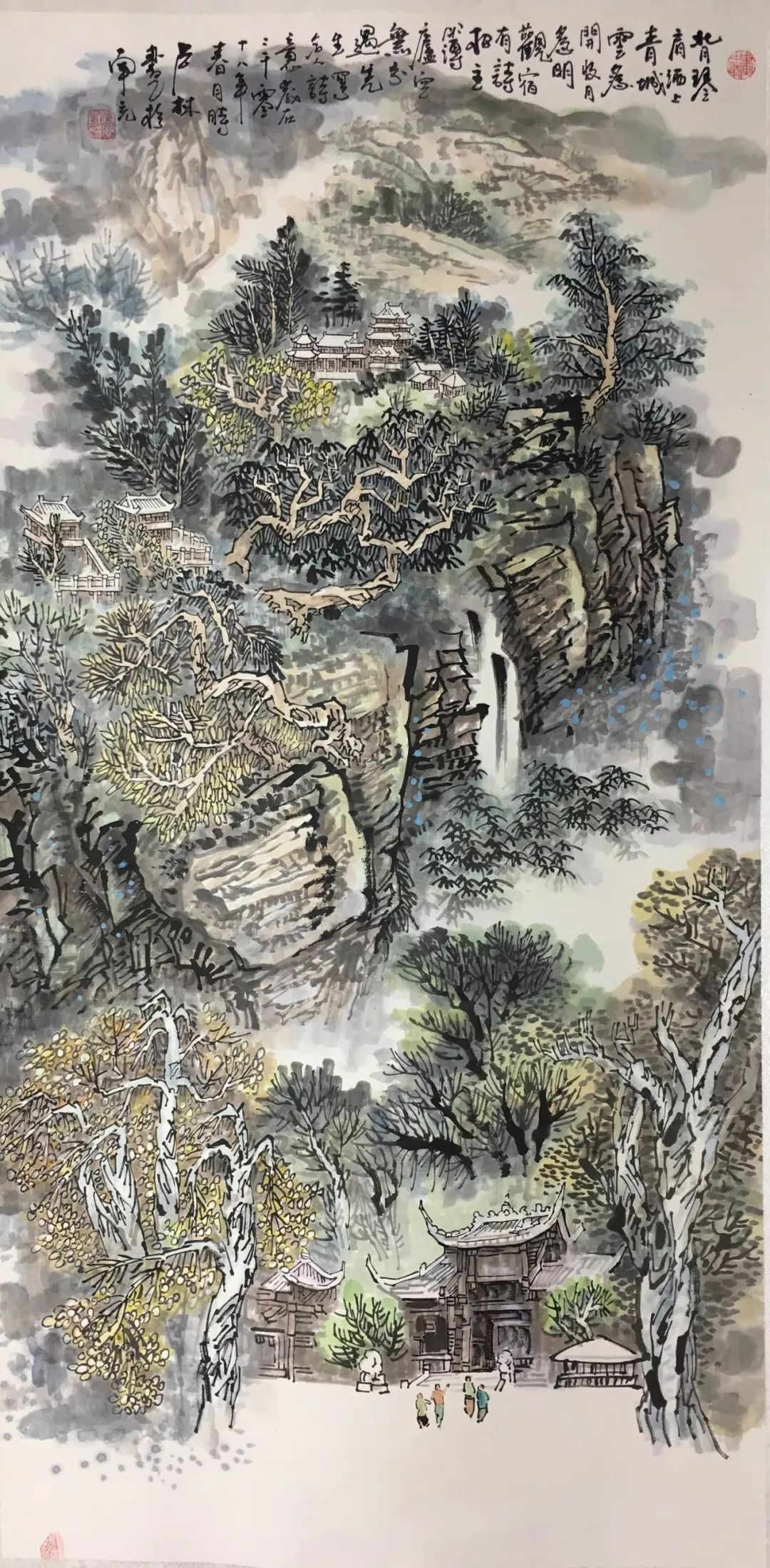 张帆婷张锦丽张重渝赵正义周兴龙桂林画院参展画家作品欣赏疏林幽釉图