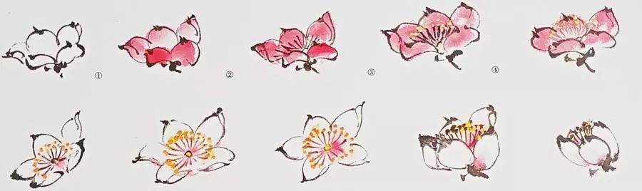 水墨桃花的画法步骤图片