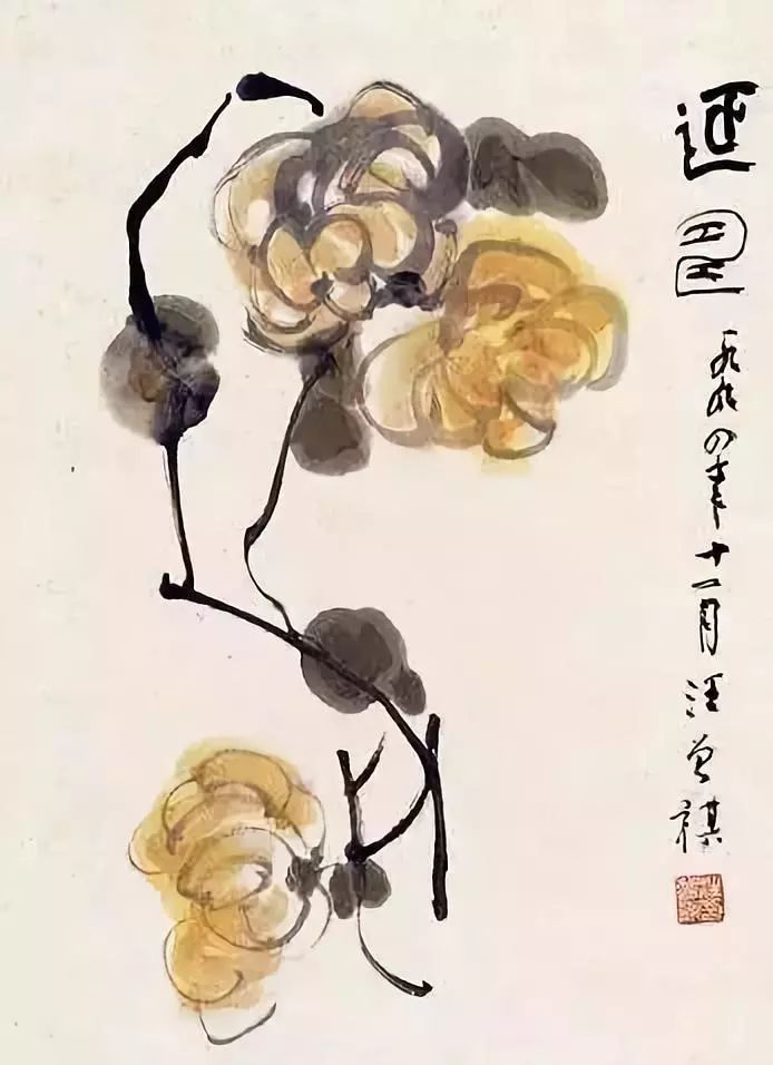 其实她没有见过真的腊梅花,只是从我画的画上见过.