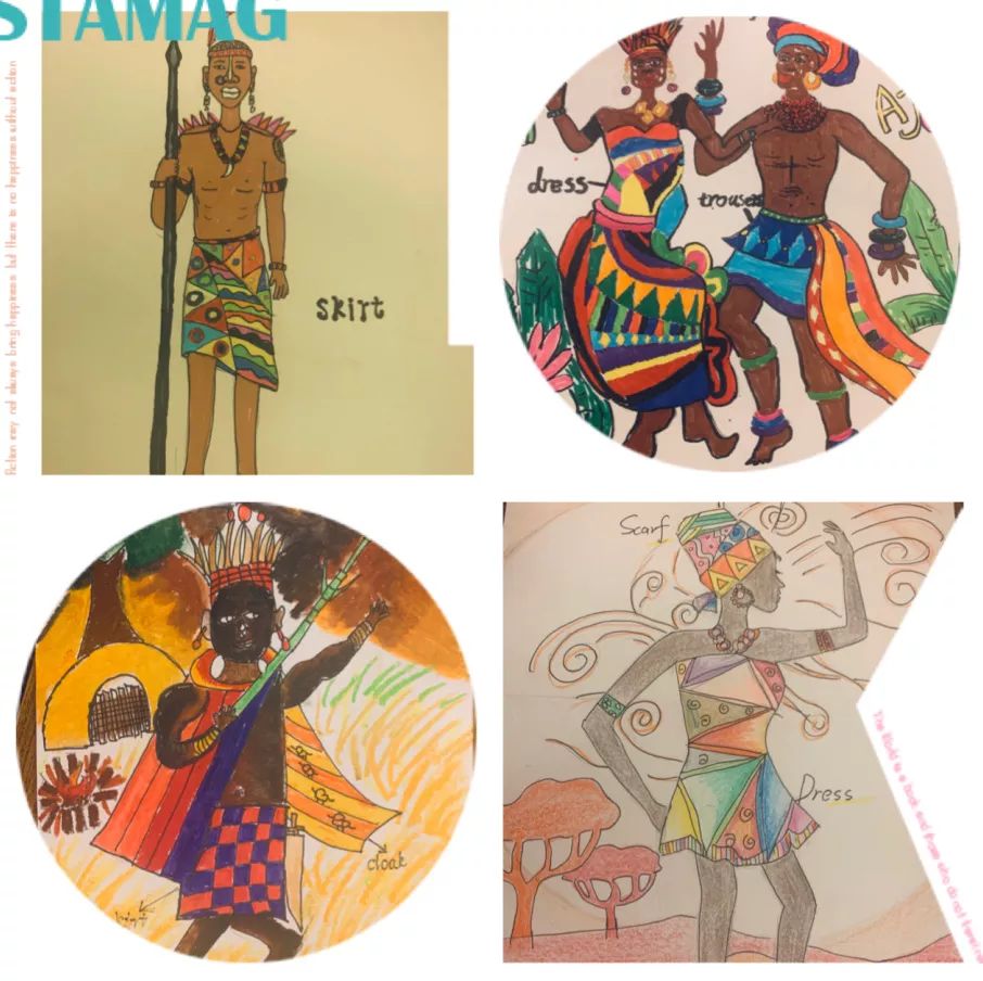 非洲明信片手绘图片
