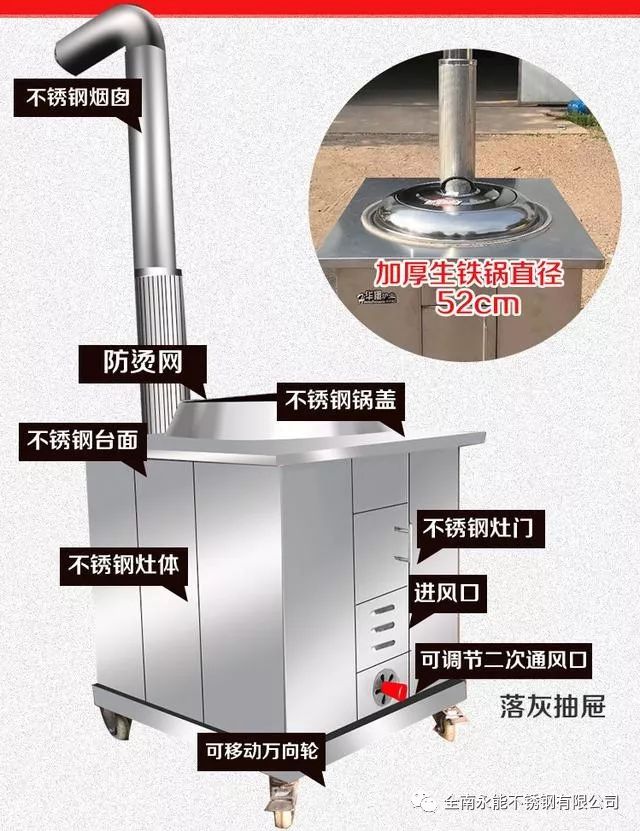 不锈钢造柴火灶饭菜会变啥味道