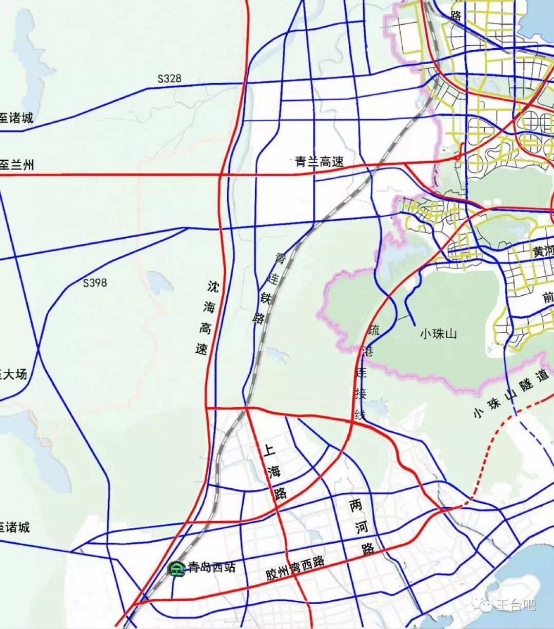 未来的黄渔路交汇;茂山路(燕山路)西延至王台驻地(对接现在的王台路)