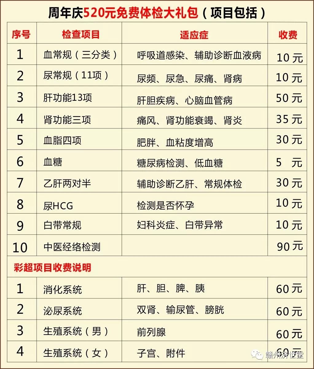 赣州济世堂专家门诊表图片