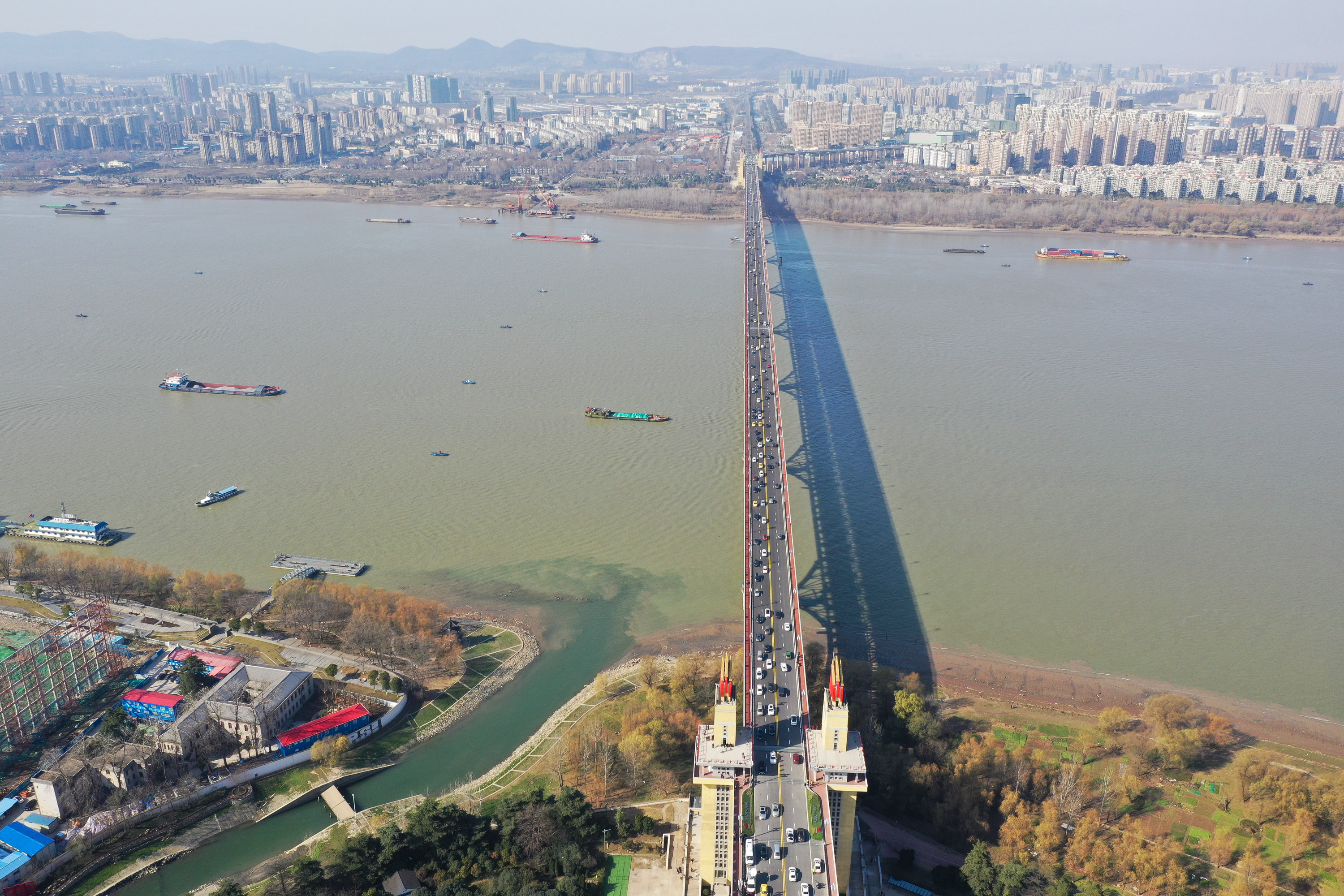 南京长江大桥全景图片