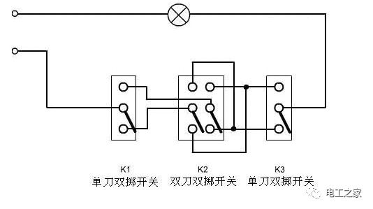 詳解雙控三控多控開關電路圖