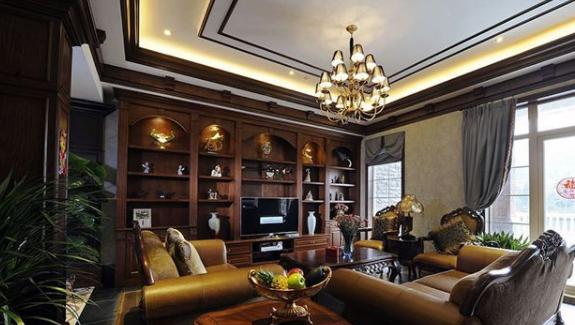 4款美式客厅博古架效果图,独具魅力的家居空间!