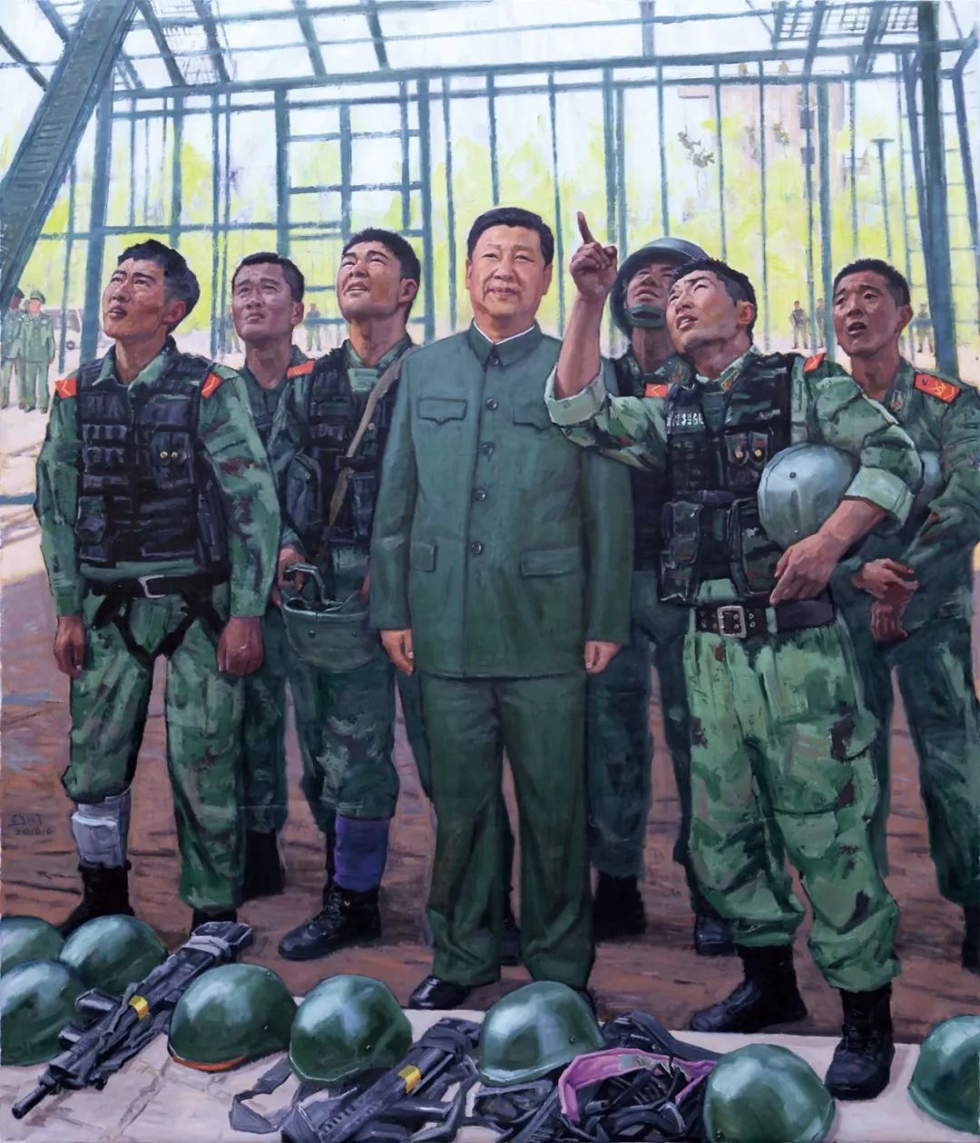 中国武警油画作品图片