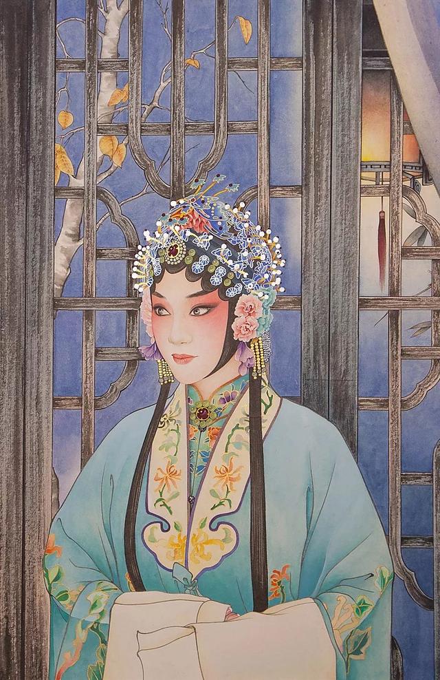 90后美女画家丁玉蝶笔下的京剧国粹人物及现代美女工笔画