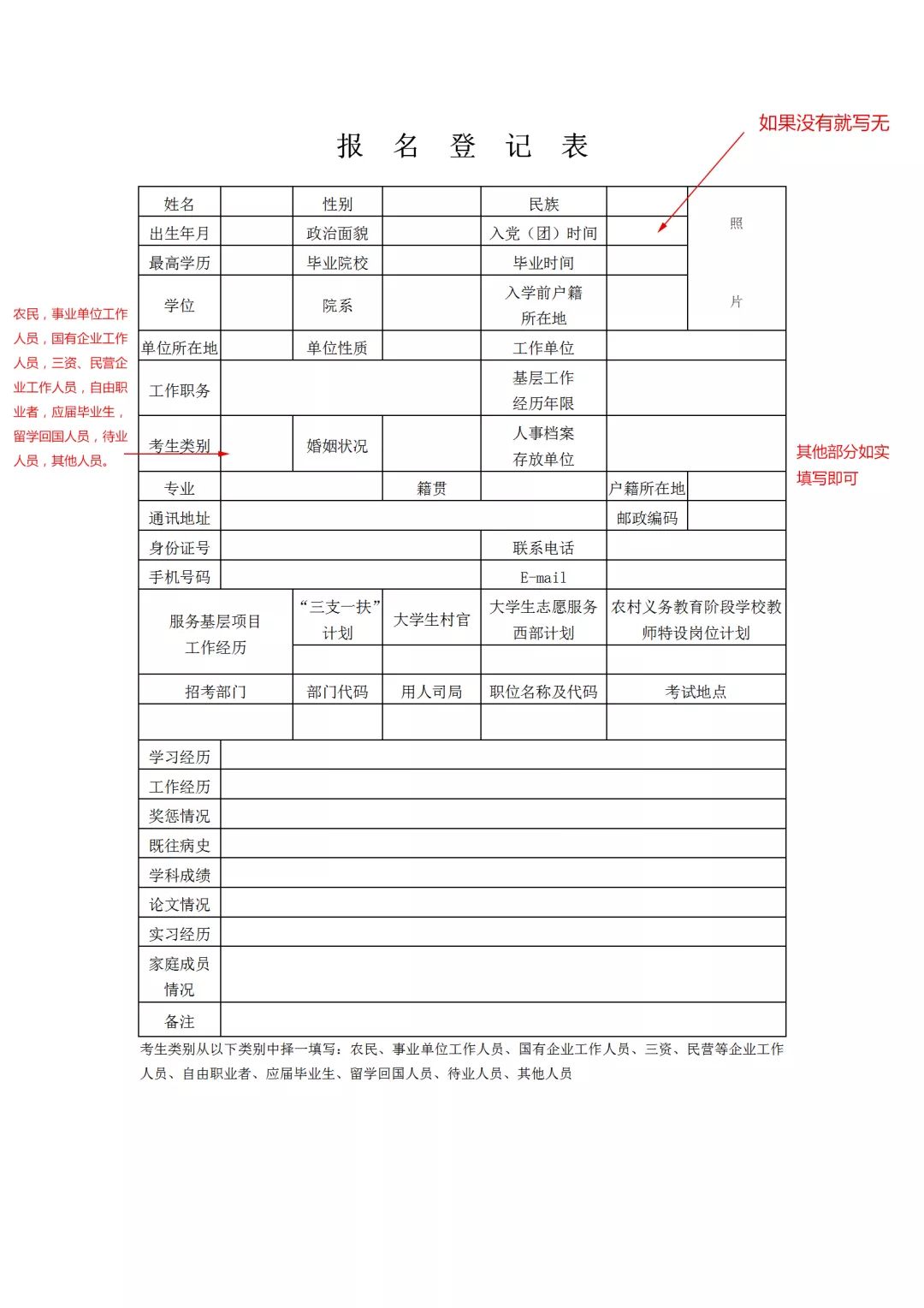 应届毕业生报名推荐表图片