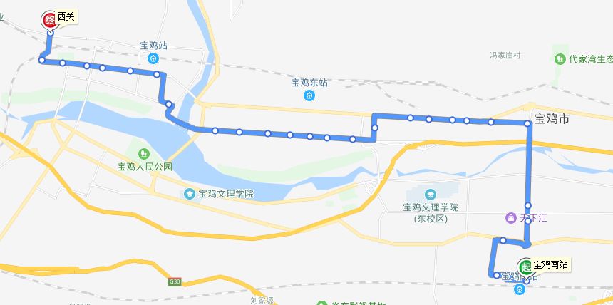 宝鸡54路线路图图片