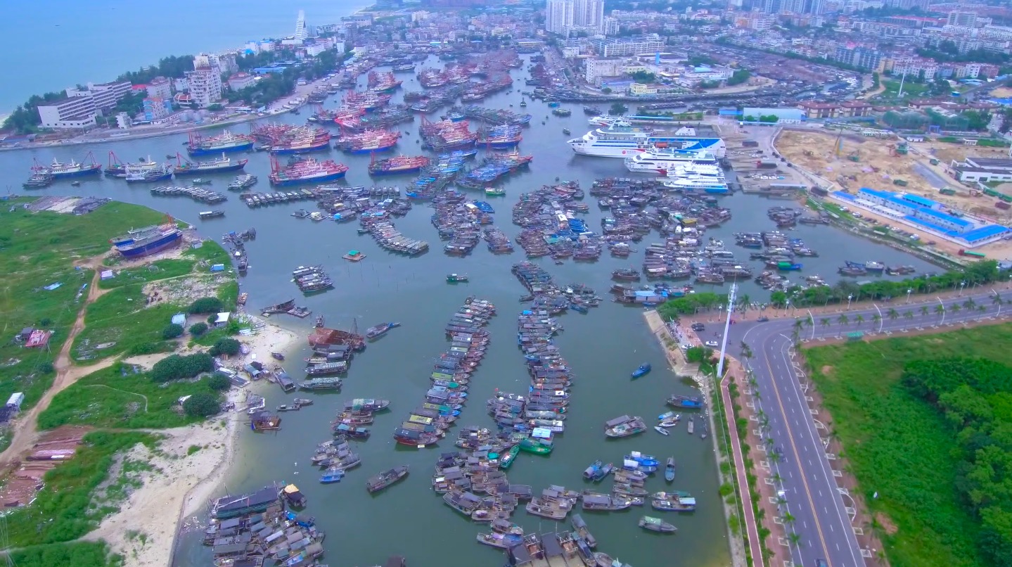 航拍广西北海港北海国际港